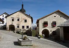 Fountain in the village of Tschlin