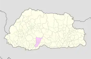 Location of Mendrelgang Gewog