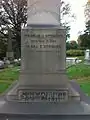 Obelisk headstone for Thomas and Clara Stewart at Woodlands Cemetery