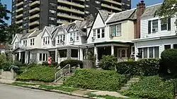 Tudor-inspired homes on Sherwood Rd, Belmont Village