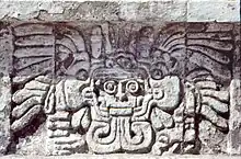 Toltec bird carving in granite at Tula