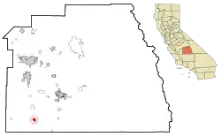 Location in Tulare County and the state of California