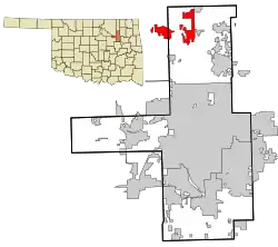 Location of within Tulsa County, and the state of Oklahoma