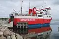 The ferry of Tunøfærgen, connecting with Hou on the mainland.