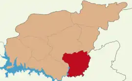 Map showing Mazgirt District in Tunceli Province