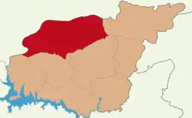 Map showing Ovacık District in Tunceli Province