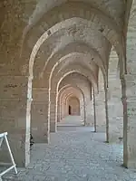 The vaulted space of the courtyard's northern portico