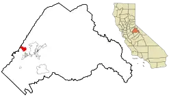 Location in Tuolumne County and the state of California