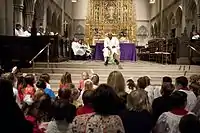 Desmond Tutu preaching a children's sermon, March 2010.