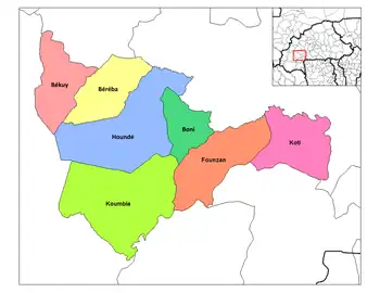 Koumbia Department location in the province