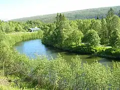 Tverråga seen from the road to Hammeren