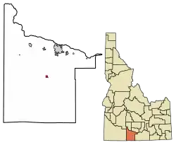 Location of Hollister in Twin Falls County, Idaho.