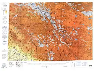 Map of the region including Dahongliutan (labeled as Ta-hung-li-t'an (Dahangliutan [sic])) (DMA, 1995)