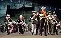 A drum major from the Royal Marines leading the joint service massed bands during the Royal Edinburgh Military Tattoo in 2012.