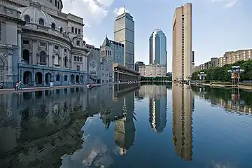 Reflecting pool at Christian Science Plaza in Boston, Massachusetts