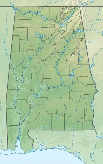 Map showing the location of Chickasaw State Park