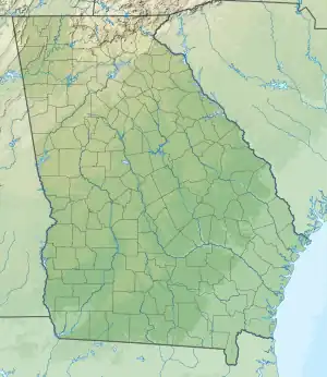 Location of Lake Acworth in Georgia, USA.