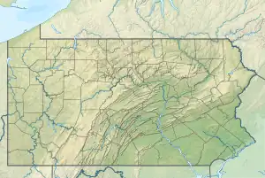 Location of Lake Winola in Pennsylvania, USA.