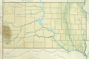 Location of the lake in South Dakota.