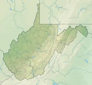 Map showing the location of Prickett's Fort State Park