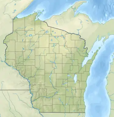 Location of Green Lake in Wisconsin, USA.