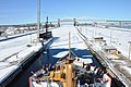 USCGC Mackinaw passes through Soo Locks