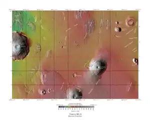 Topographical map of Tharsis quadrangle