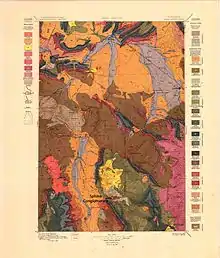 Multicolored geological map