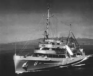 USS Coucal (ASR-8) underway c1963