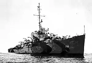 USS McClelland (DE-750), undated wartime image.