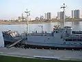 The captured USS Pueblo vessel moored on the Taedong (now tied up on the Botong River beside the Victorious Fatherland Liberation War Museum)