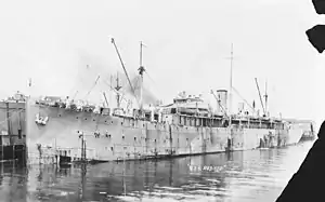 USS Radnor (ID-3023) being repainted while in port, 1919