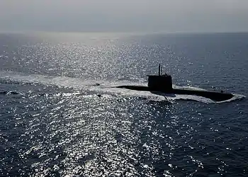 TCG Preveze (S-353) of the Turkish Navy surfaces during Exercise Sorbet Royal