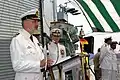 German Navy's Rear Admiral Heinrich Lange speaks during the ceremony held for CTF-151 aboard PNS Shahjahan in 2006.