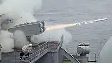 US Navy 100723-N-5528G-014 An Evolved Sea Sparrow missile is launched from the aircraft carrier USS Carl Vinson (CVN 70)