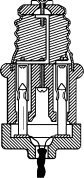 U.S. Patent 774,250, fig. 1, illustrating and lightbulb adaptor and attachable flat blade socket for it.