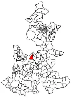 Location of the municipality in Puebla