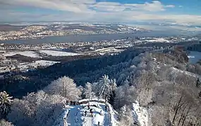 View from the top of the observation tower at Uetliberg.