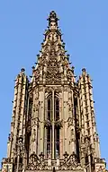 Detail of the tower of Ulm Minster, 19th century.