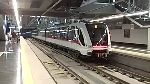 Train at Santuario metro station of Line 3