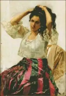 Una Mestiza by Juan Luna depicting a woman in a baro't saya (c.1887)