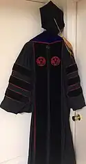 Official doctoral regalia (Ph.D.) for the University of Alabama.