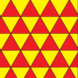 Tiling of the plane by regular triangles