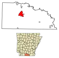 Location of El Dorado in Union County, Arkansas.