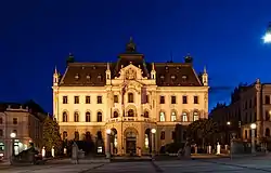 The Carniolan Provincial Assembly Building in Ljubljana, also the seat of the Regional Committee and the Governor of the Duchy of Carniola, today the seat of the University of Ljubljana