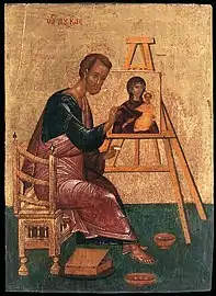 Unknown painter - Luke Paints the Icon of the Mother of God Hodegetria (early 15th century)