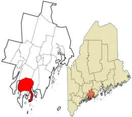 Location in Lincoln County and the state of Maine.