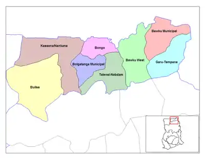 Districts of Upper East Region