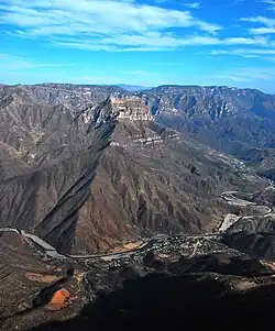 The town of Urique in the Urique Canyon