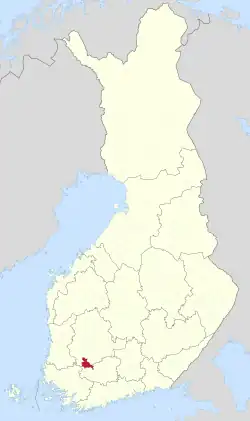 Location of Urjala in Finland